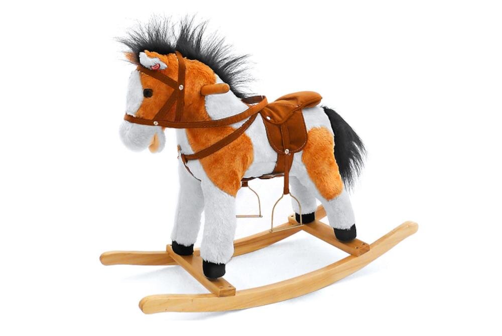Koń na biegunach MILLY MALLY Łatek Jasnobrązowy dziecko zabawka