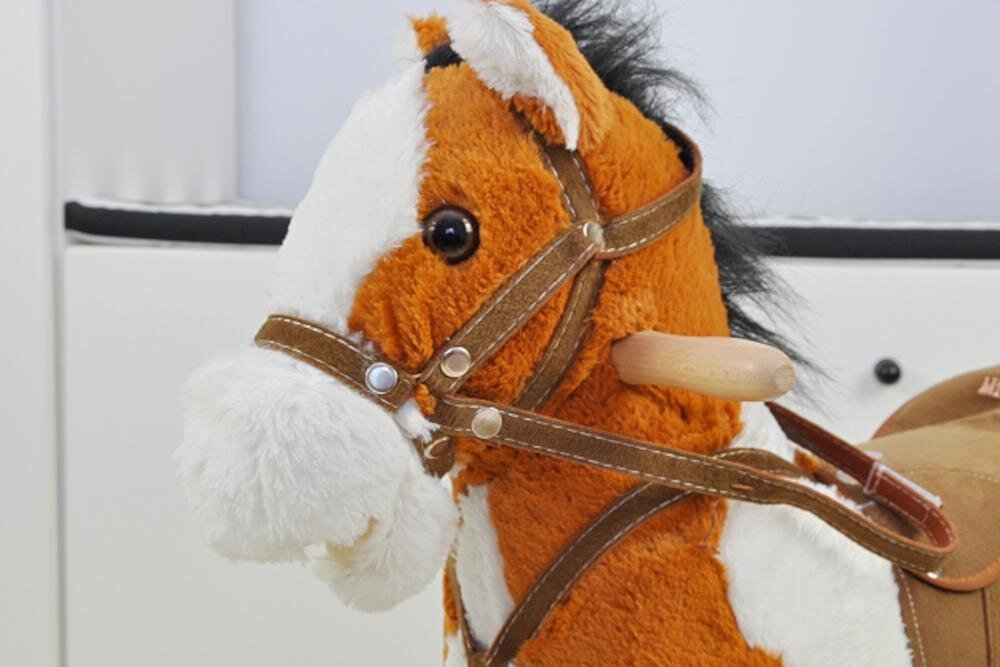 Koń na biegunach MILLY MALLY Łatek Jasnobrązowy wesoły zwierzęta plusz bujanie dźwięki ruszanie ogon