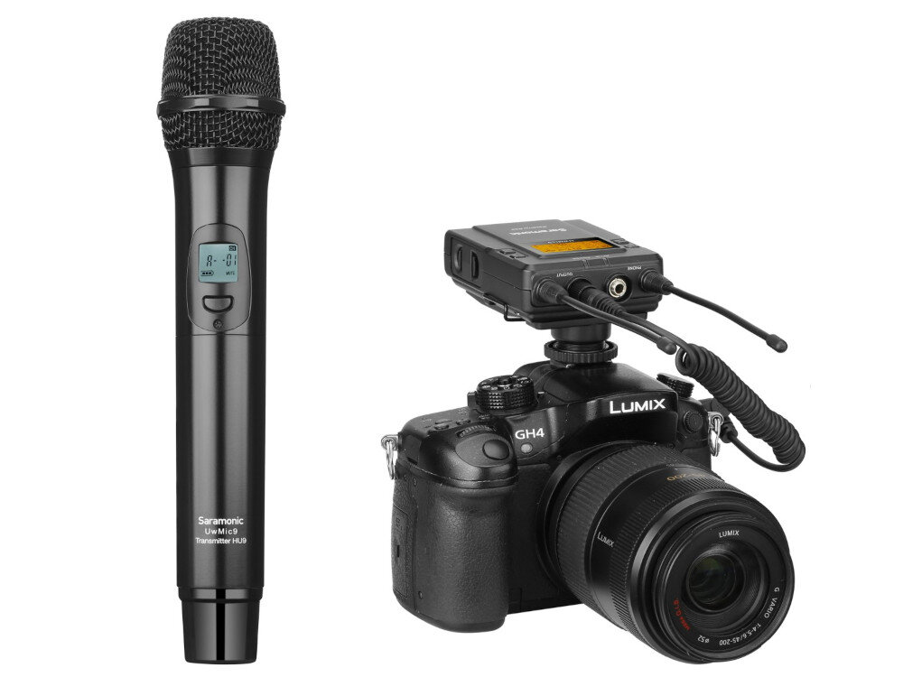 System bezprzewodowy SARAMONIC UWMIC9 Kit4 UHF od 514 do 596 MHz 96 kanałów transmisji 48 nadajników i 24 odbiorników automatycznego skanowania lub podczerwieni