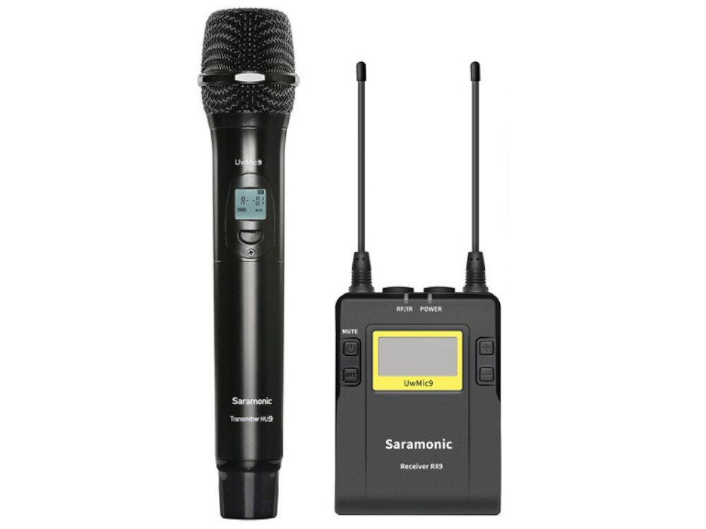 System bezprzewodowy SARAMONIC UWMIC9 Kit4 60 metrów 100 metrów 96 kanałów 40 Hz - 18 kHz 70 dB dwóch baterii AA