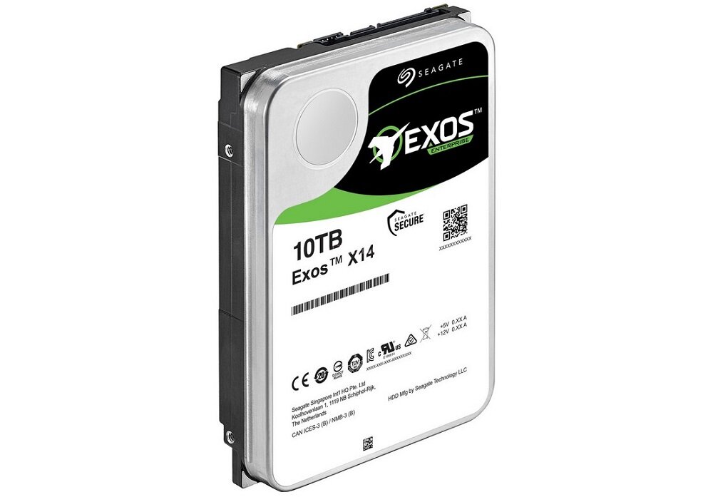 Dysk SEAGATE Exos X14 10TB - prędkośc przesyłu danych 250 MB/s 240 MB/s interfejst SATA III 6 GB/s