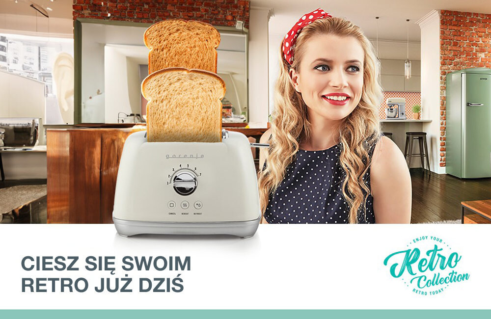 Toster GORENJE T900RL Podnoszona dźwignia Głębokie, wąskie komory w praktyczną podnoszoną dźwignię