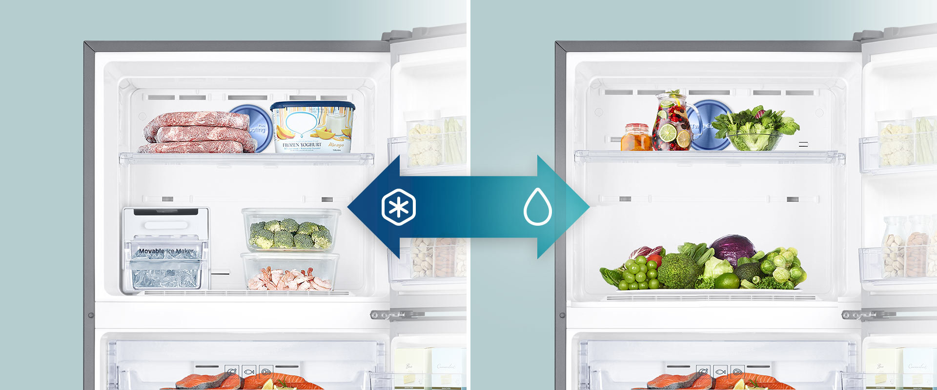 SAMSUNG RT38K5535S9 No frost 178.5cm Srebrna Kostkarka Lodówka niskie