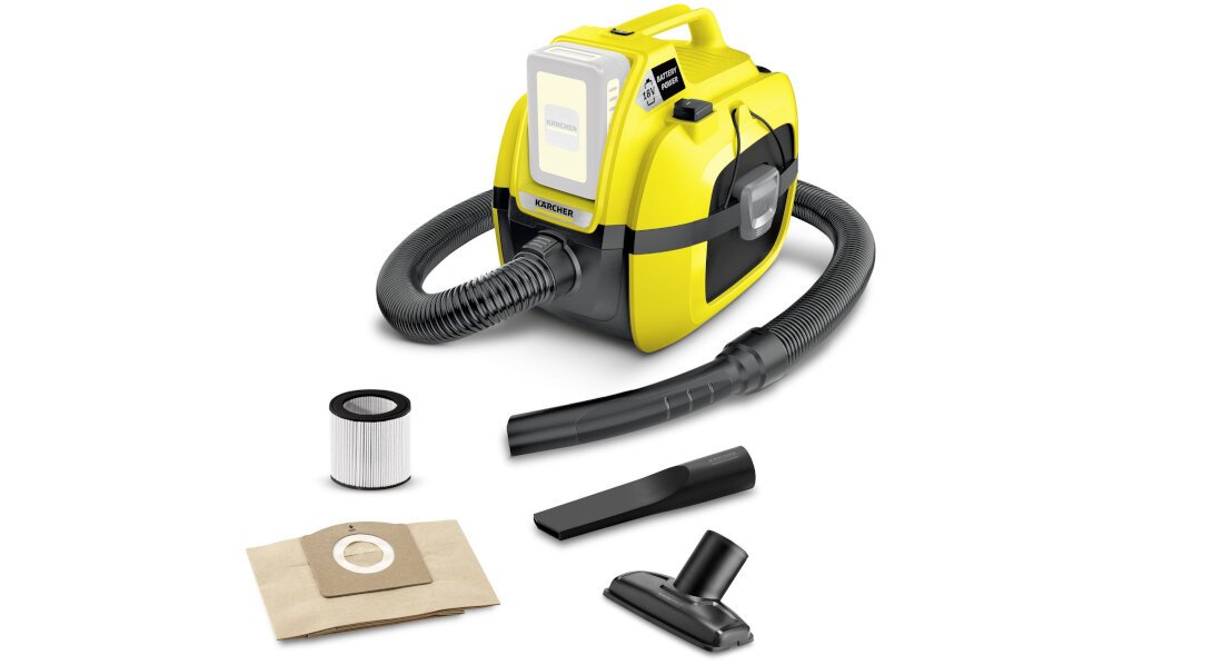 Компактний акумуляторний пилосос KARCHER WD 1 Комплект вмісту Комплект аксесуарів Обладнання
