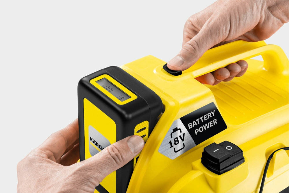 Odkurzacz KARCHER WD 1 Compact Battery Set wskaznik stanu baterii