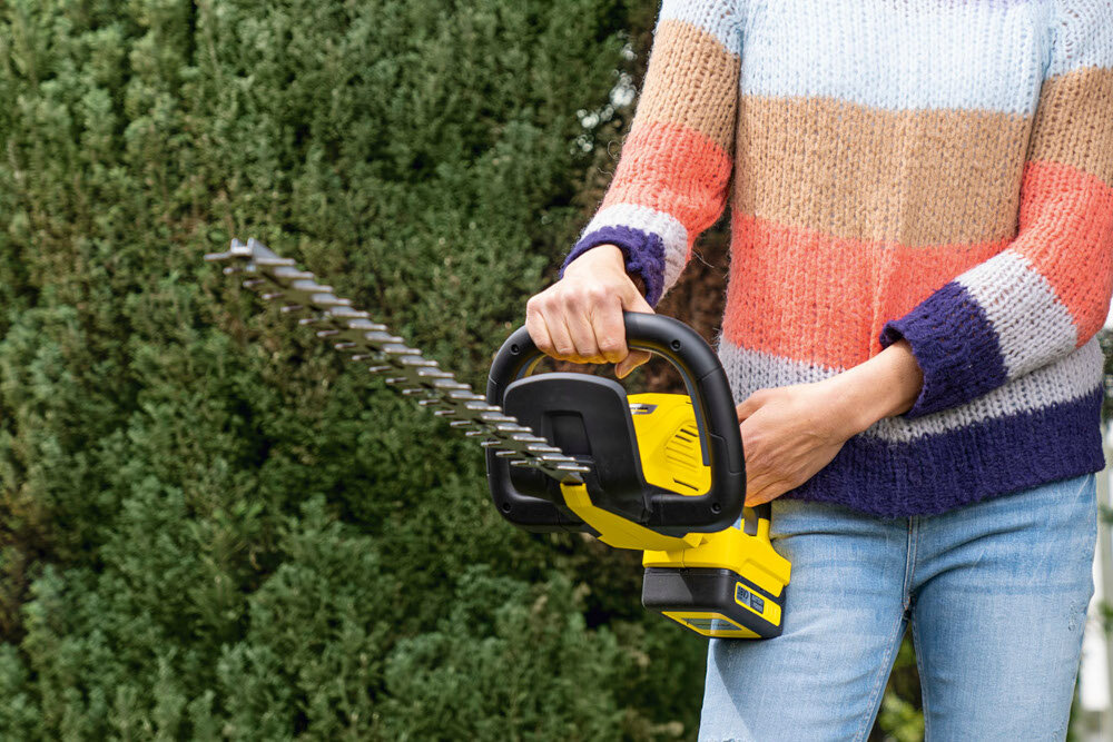 Nożyce do żywopłotu KARCHER HGE 36-60 Battery Set akumulatorowe wlacznik wieszak