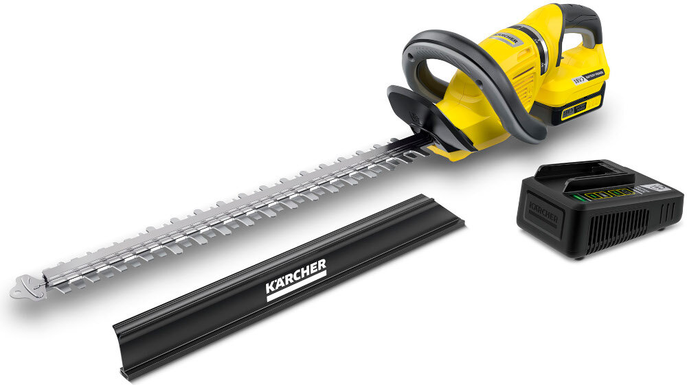Nożyce do żywopłotu KARCHER HGE 36-60 Battery Set akumulatorowe zawartosc opakowania
