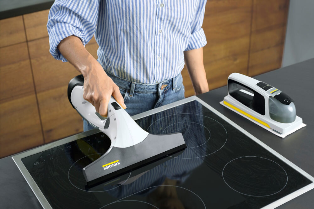 Zestaw do mycia okien KARCHER KV 4 + WV 2 Home Line 1.633-219.0 wyposazenie pojemna bateria diode LED wyposazenie uzytkowanie