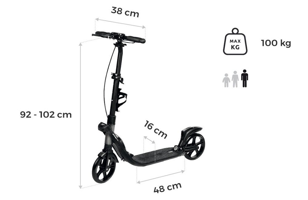 Hulajnoga SPOKEY Taranis Czarny Kompaktowa