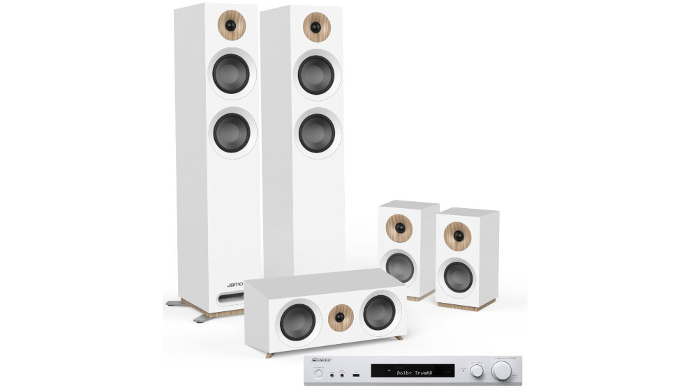 Kino Domowe PIONEER VSX-S520D + JAMO S 807-HCS Biały - Ogólny Wygląd