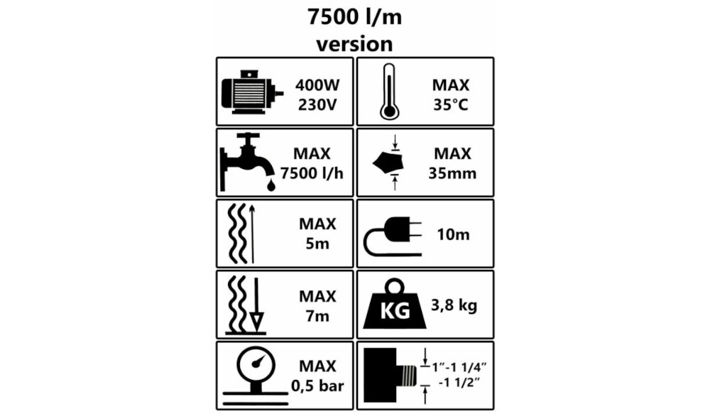 AQUACRAFT-CSP400LD-7 pompa zestaw urządzenie pływak uchwyt instrukcja obsługi karta gwarancyjna