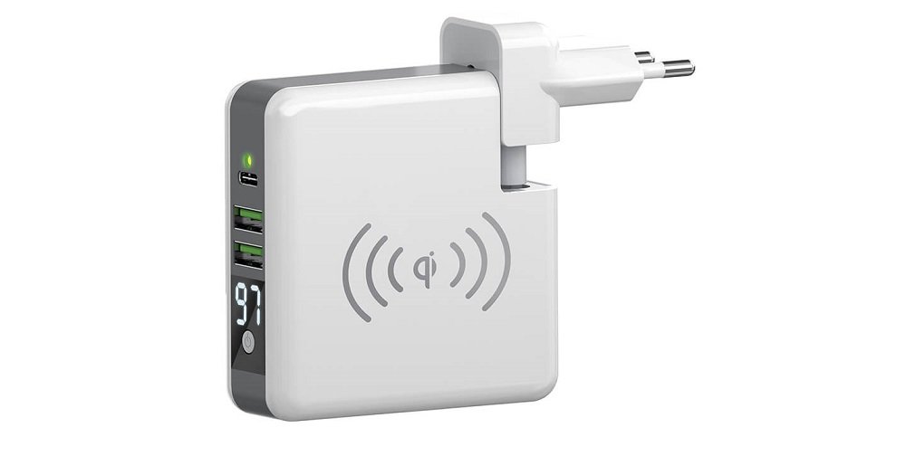 Ładowarka sieciowa FOREVER Core z powerbankiem 6700 mAh Biały - widok front