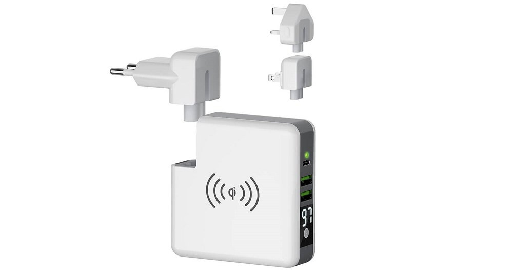 Ładowarka sieciowa FOREVER Core z powerbankiem 6700 mAh Biały wtyczki wymienne zestaw