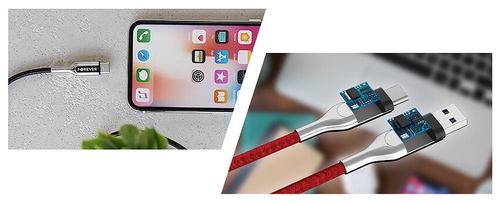 Kabel USB - USB Typ-C FOREVER Core CC51B 1 m ładowanie natężenie 