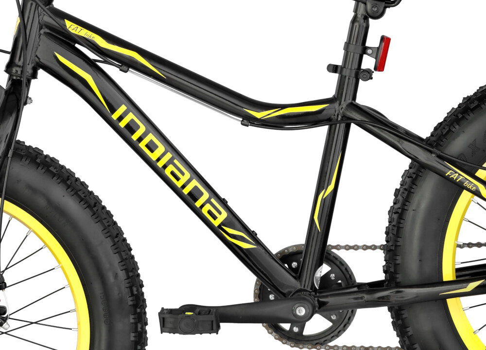 Rower INDIANA Fat Bike M18 zolty rama aluminiowa