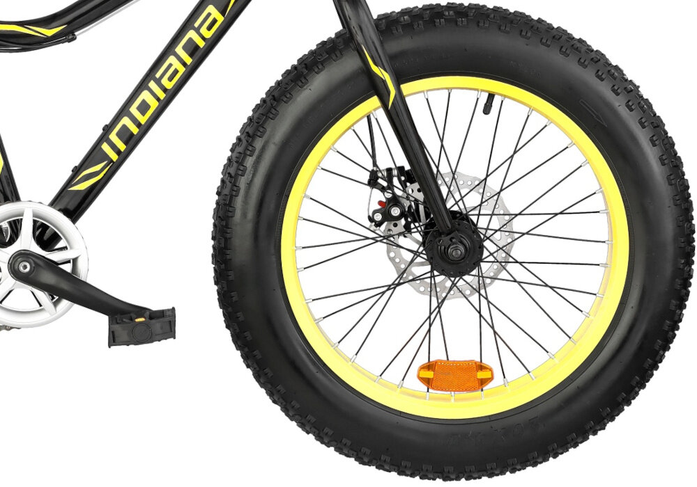 Rower INDIANA Fat Bike M18 zolty kolo 26 cali