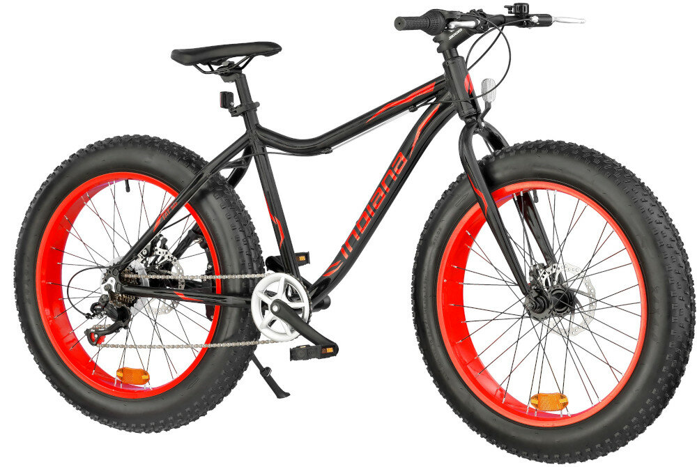 Rower INDIANA Fat Bike M18 Czarno-czerwony wyglad front
