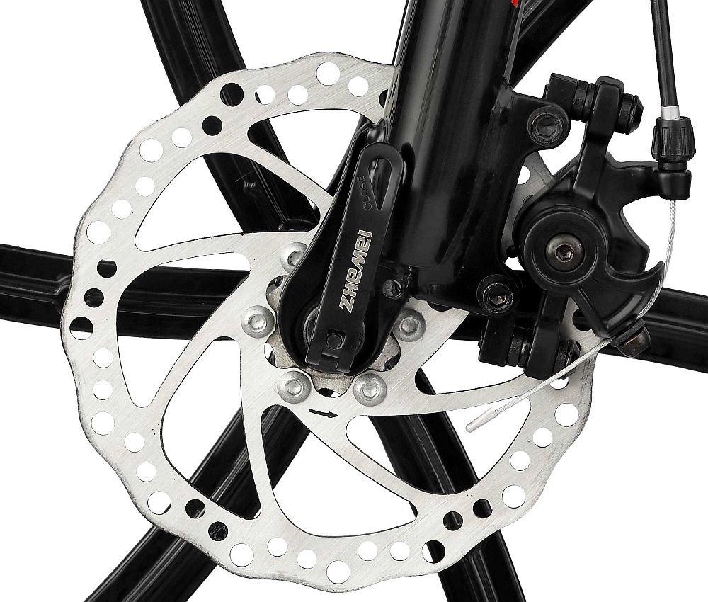 Rower MTB INDIANA X-Rock 4.6 Czarno-czerwony - hamulec
