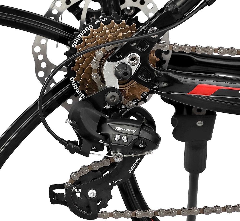 Rower MTB INDIANA X-Rock 4.6 Czarno-czerwony - Przerzutki