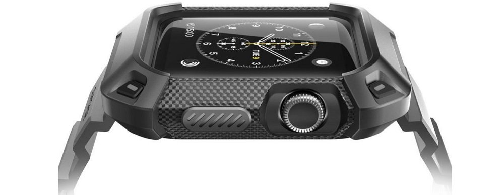 Etui SUPCASE Unicorn Beetle Pro do Apple Watch pancerz pasek smartwatch czarny black wygoda