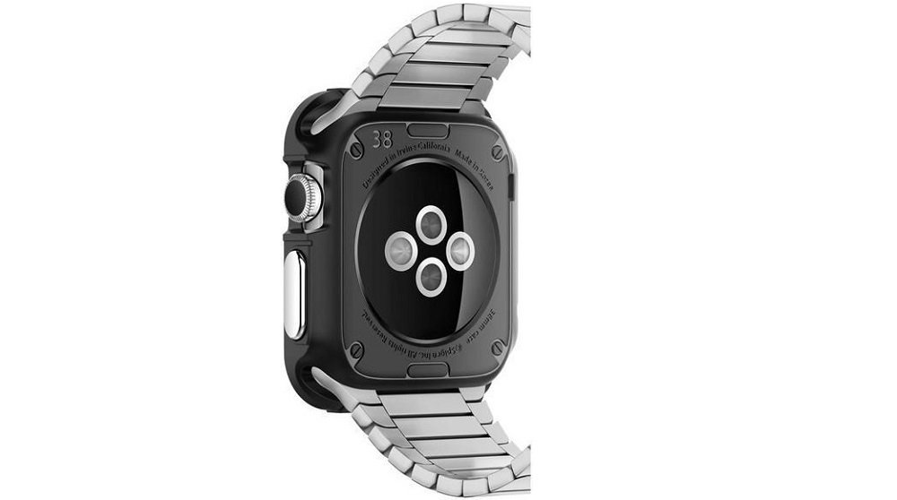Etui SPIGEN Rugged Armor do Apple Watch 1 2 3 (38 mm) Czarny widok tył