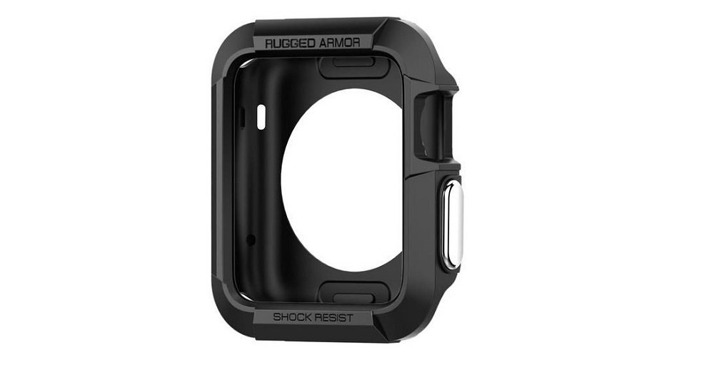 Etui SPIGEN Rugged Armor do Apple Watch 1 2 3 (42 mm) Czarny widok tył