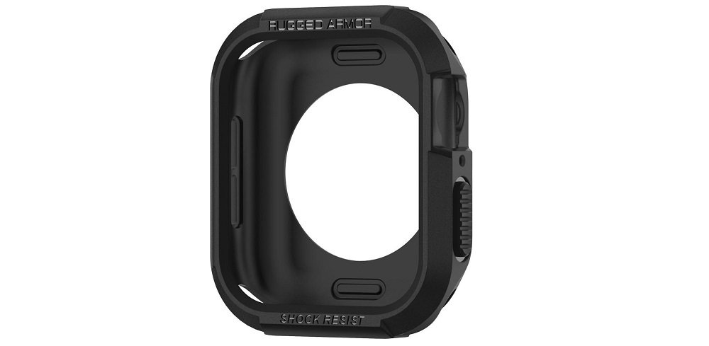 Etui SPIGEN Rugged Armor do Apple Watch 4 5 (44 mm) Czarny widok front