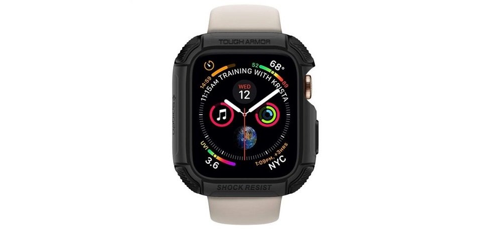 Etui SPIGEN Tough Armor do Apple Watch (44 mm) Czarny widok front