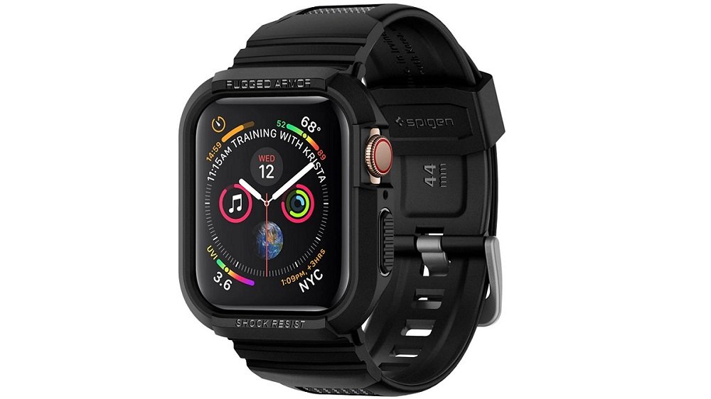 Etui SPIGEN Rugged Armor Pro do Apple Watch pasek smartwatch czarny black wygoda