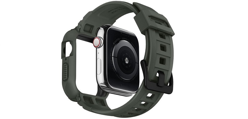 Etui SPIGEN Rugged Armor Pro do Apple Watch pasek smartwatch czarny black wygoda ochrona solidny funkcjonalność