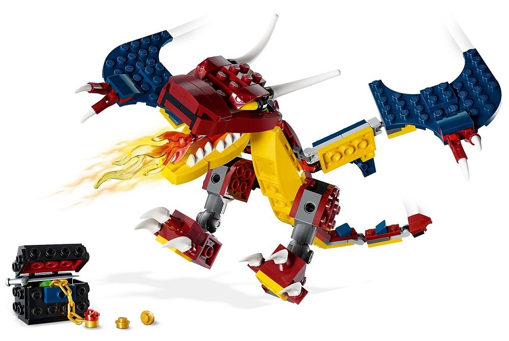 LEGO Creator 3w1 Smok ognia 31102 różne możliwości złożenia ruchome części