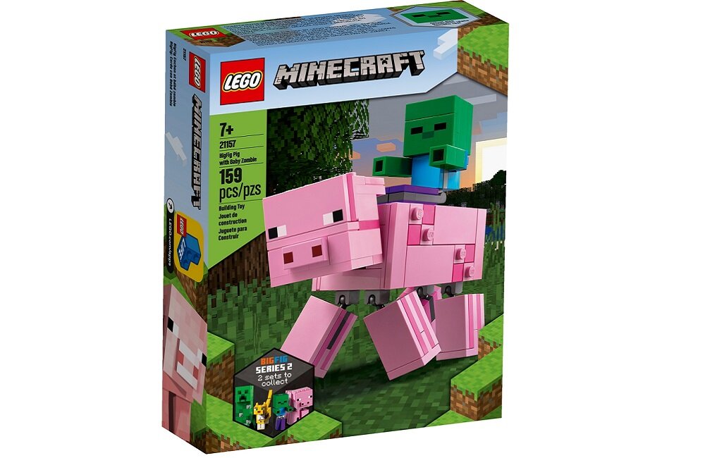LEGO Minecraft BigFig Świnka i mały zombie 21157 kreatywna zabawa klocki klasyczna zabawa