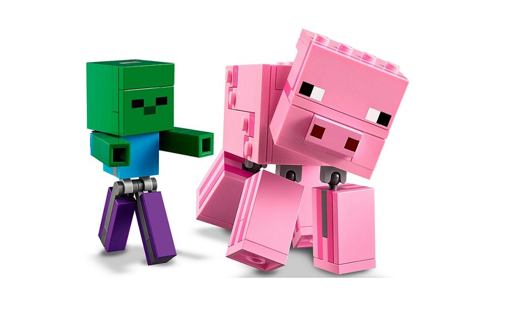 LEGO Minecraft BigFig Świnka i mały zombie 21157 kreatywna zabawa klocki Figurki