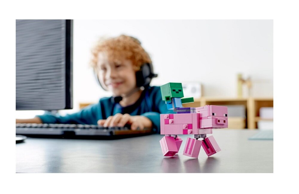 LEGO Minecraft BigFig Świnka i mały zombie 21157 kreatywna zabawa klocki Figurki