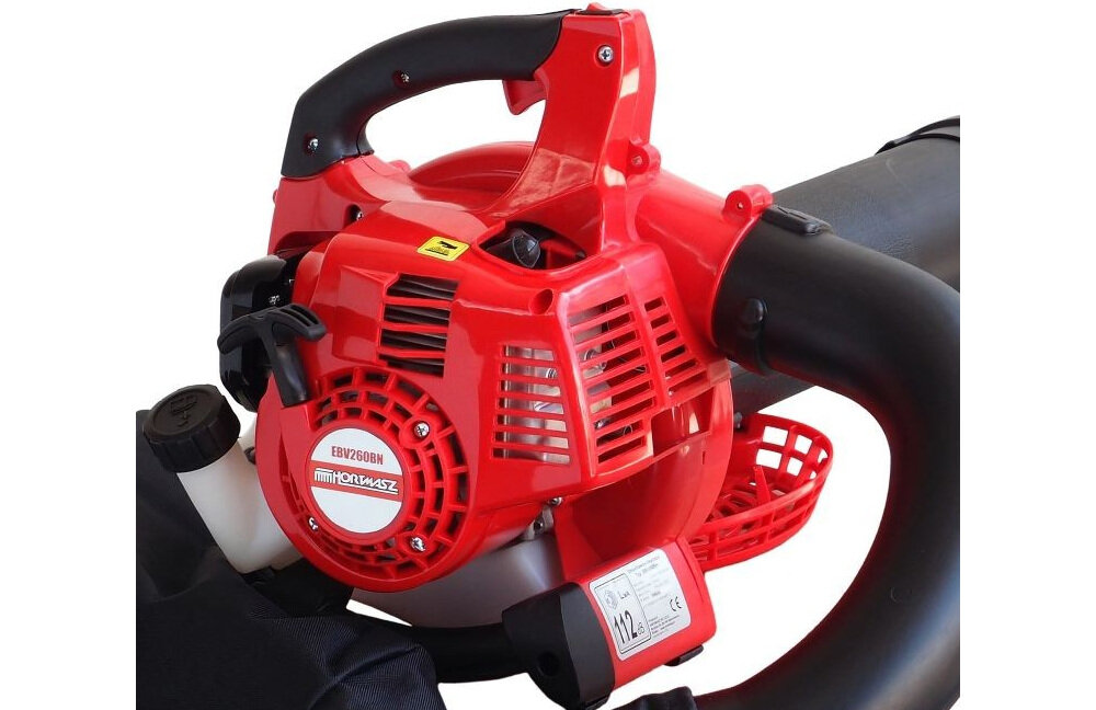 Odkurzacz do liści HORTMASZ HDS 260 spalinowy silnik spalinowy 2-suwowy moc 0,7 kW pojemność 26 cm3 poziom wydmuchu 295 km/h wydajność 12 m3/min