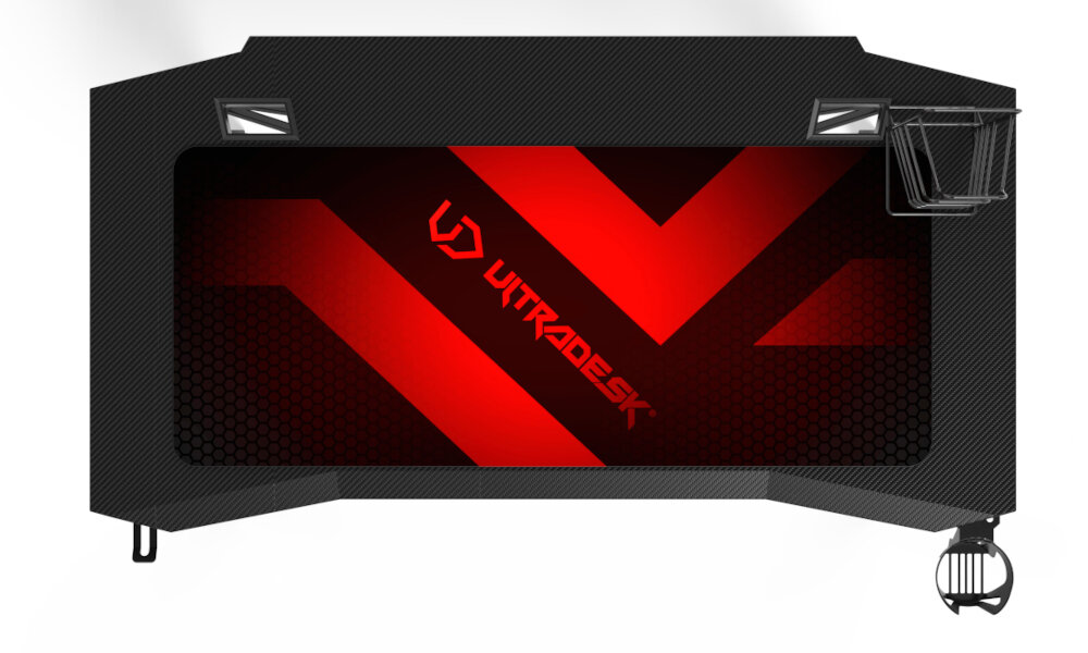 BIURKO DLA GRACZA ULTRADESK ACTION V2 otwór na kable włókna węglowe odporność na uszkodzenia