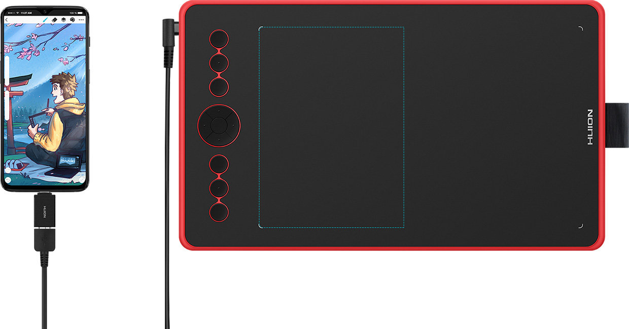 Tablet graficzny HUION H320M - Mobilność