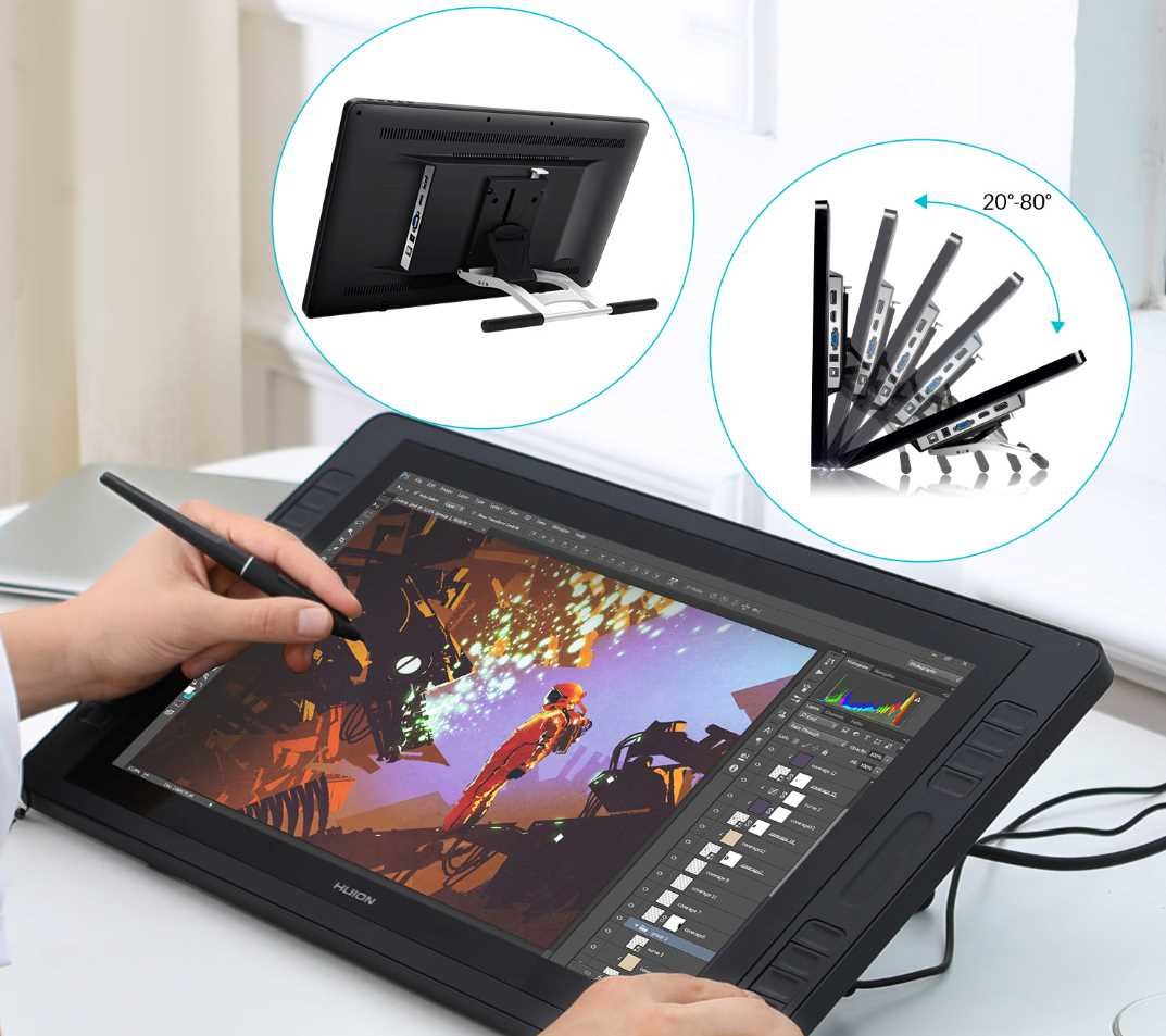 Tablet graficzny HUION Kamvas Pro 20 2019 - regulowana podstawa