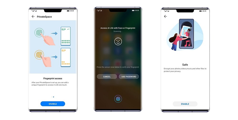 SMARTFON HUAWEI MATE 30 PRO blokady bezpieczeństwo