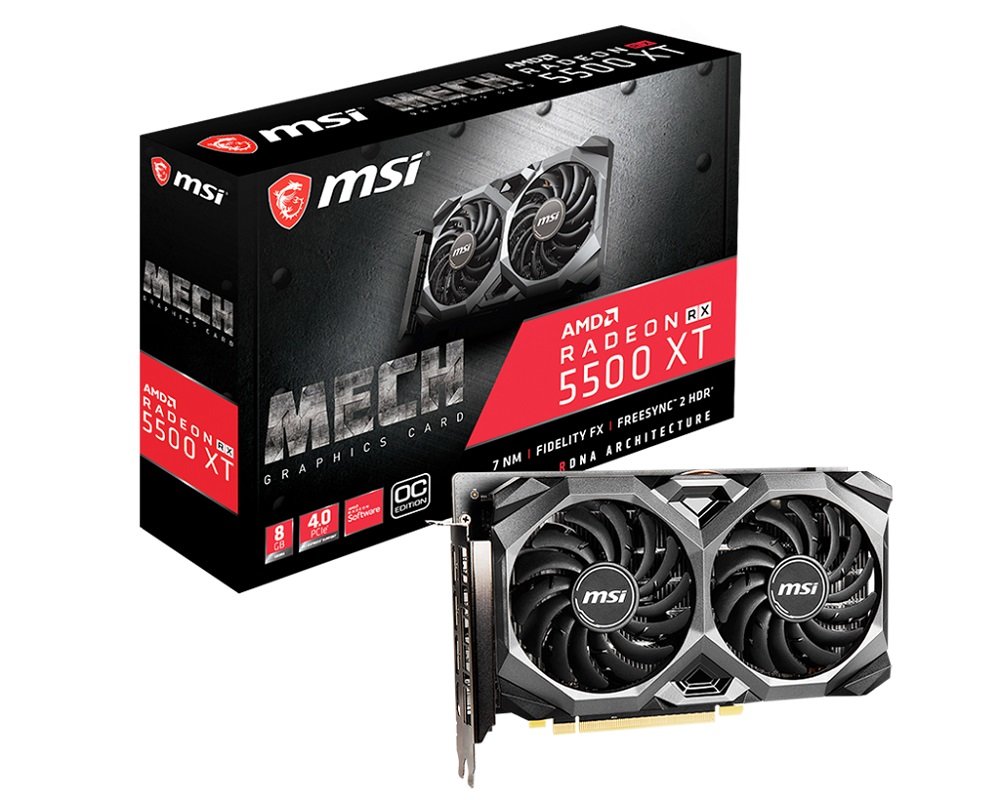 Karta graficzna MSI Radeon RX 5500 XT Mech OC 8GB AMD RDNA ograniczenie opóźnień