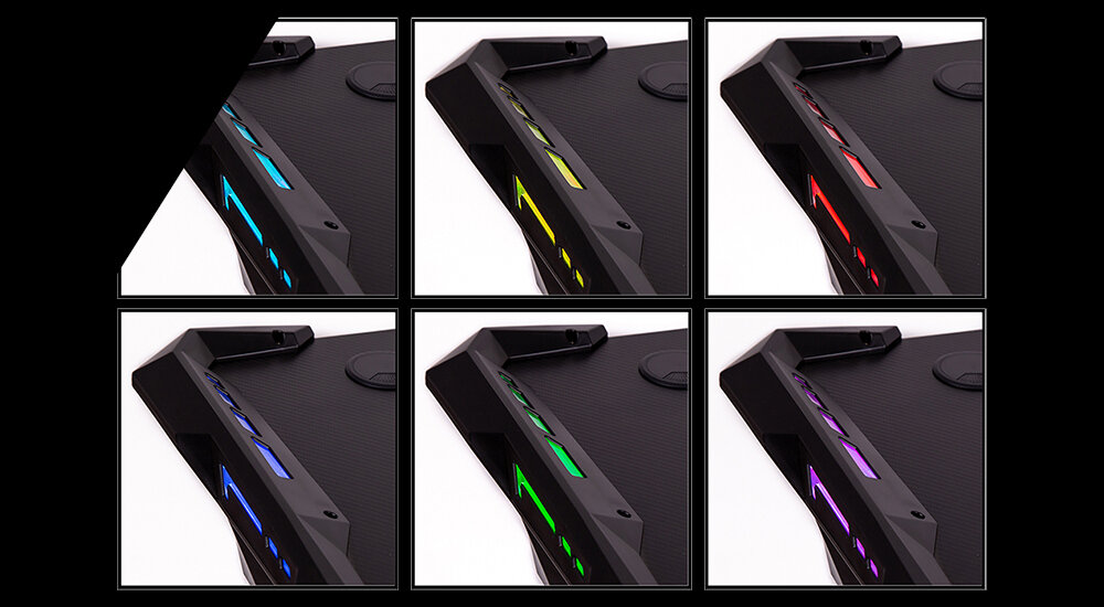 BIURKO DLA GRACZA ULTRADESK SPACE XXL podświetlenie kolor komfort