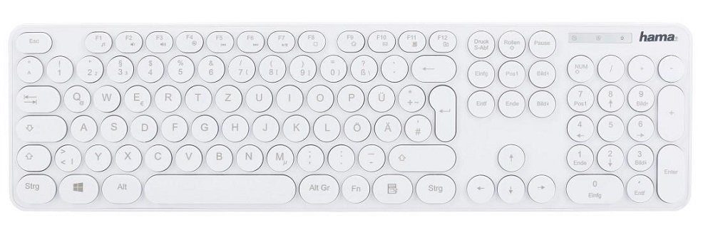 Klawiatura HAMA KC-500 Biały nadruk laserowy niski profil klawiszy