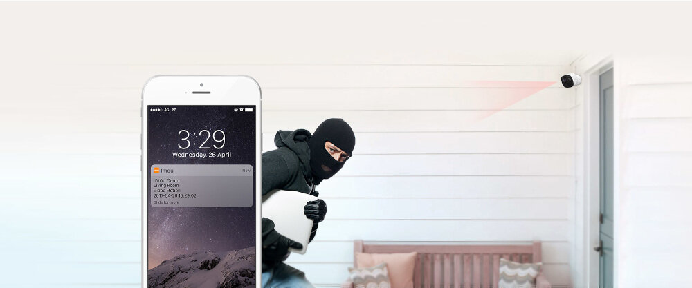 Kamera monitorująca IMOU Cell Pro IPC-B26E-IMOU możliwość stałej obserwacji pomieszczeń oraz domowników wbudowany sensor ruchu