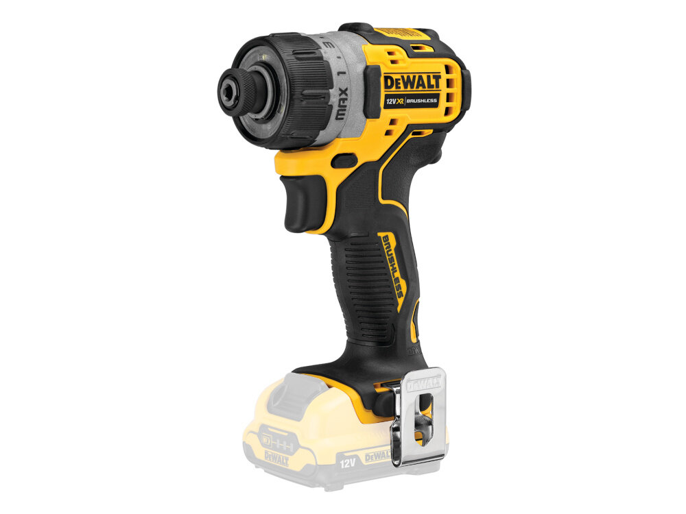 Wkrętarka DEWALT DCF601D2 waga 0,7 kg latwe przenoszenie komfortowe uzytkowanie ergonomiczna konstrukcja antyposlizgowe tworzywo
