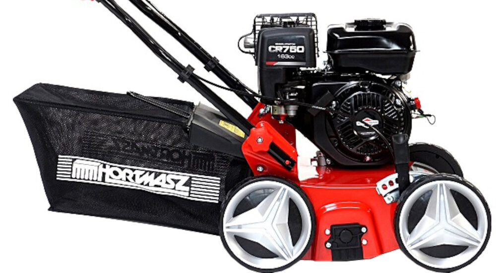 WERTYKULATOR SPALINOWY HORTMASZ HWS 240 B BRIGGS&STRATTON CR750 kosz na trawę 45 litrów