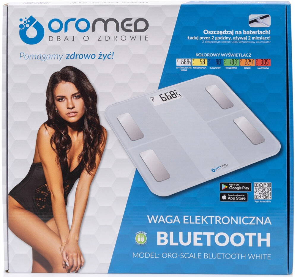 Waga OROMED Oro Scale Bluetooth  szklo wykonanie powloka