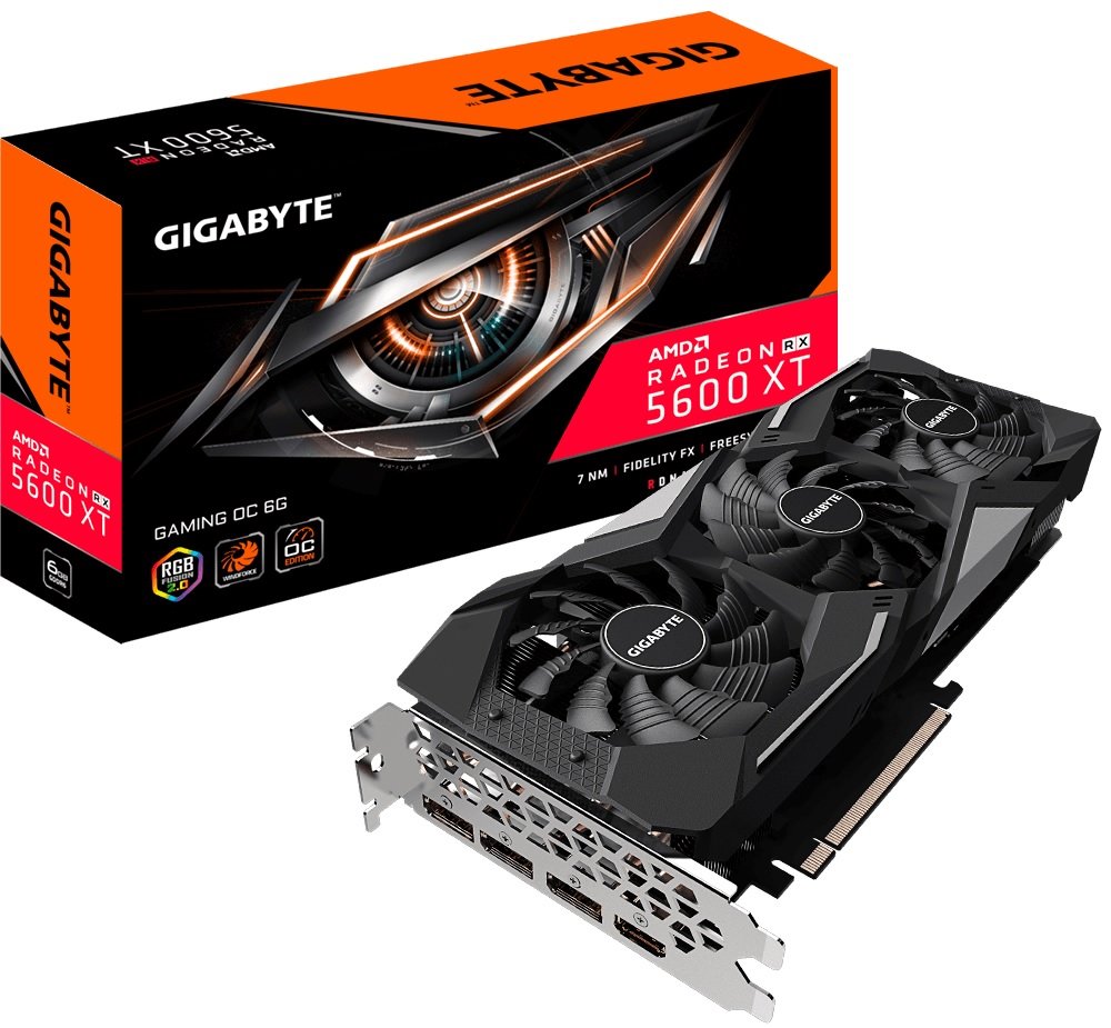 Karta graficzna GIGABYTE RADEON RX5600 XT GAMING OC 6G GDDR6 AMD RDNA wspiera VR proces technologiczny 7nm FinFET