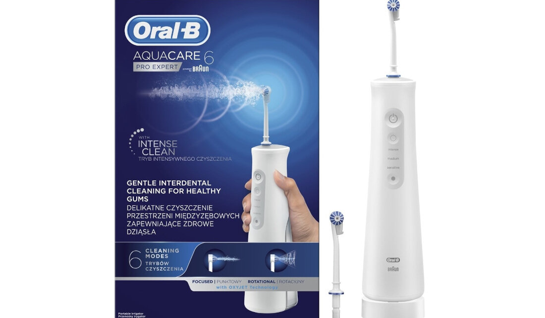 Irygator ORAL-B MDH20.026.3 Aquacare 6 Pro-Expert zestaw akcesoria komplet wyposazenie dwie koncowki