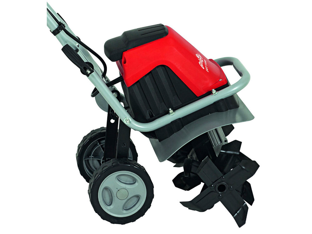 Glebogryzarka elektryczna GRIZZLY EGT1440 spulchnia kultywuje 24 stalowe noże o specjalnym kształcie doskonała gruzełkowata gleba