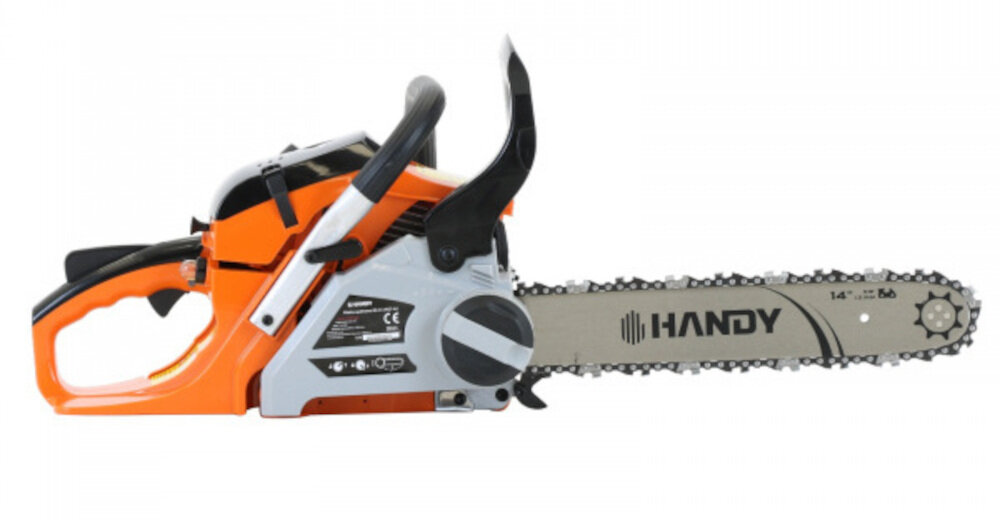 Pilarka spalinowa HANDY RG4117QT-A4 technologia automatycznego smarowania łańcucha żywotność urządzenia znacząco wydłużona wysokiej jakości sprzęt ogrodniczy w zestawie instrukcja obsługi w języku polskim karta gwarancyjna
